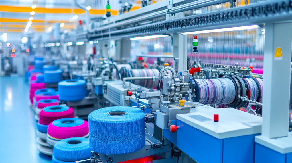 Innowacyjna zautomatyzowana linia produkcyjna w zakładzie przemysłowym.